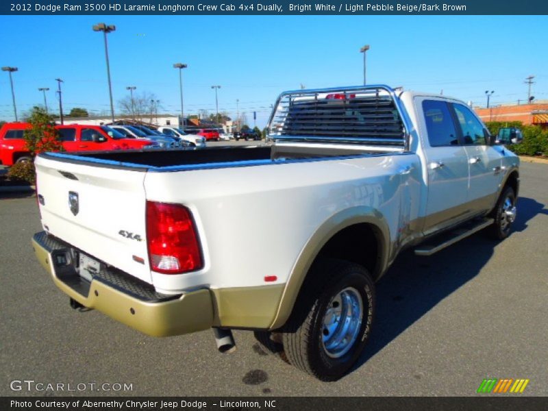 Bright White / Light Pebble Beige/Bark Brown 2012 Dodge Ram 3500 HD Laramie Longhorn Crew Cab 4x4 Dually
