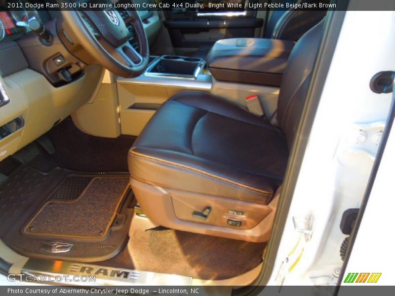 Bright White / Light Pebble Beige/Bark Brown 2012 Dodge Ram 3500 HD Laramie Longhorn Crew Cab 4x4 Dually