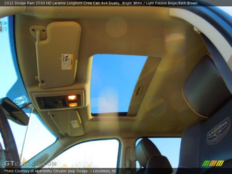 Bright White / Light Pebble Beige/Bark Brown 2012 Dodge Ram 3500 HD Laramie Longhorn Crew Cab 4x4 Dually