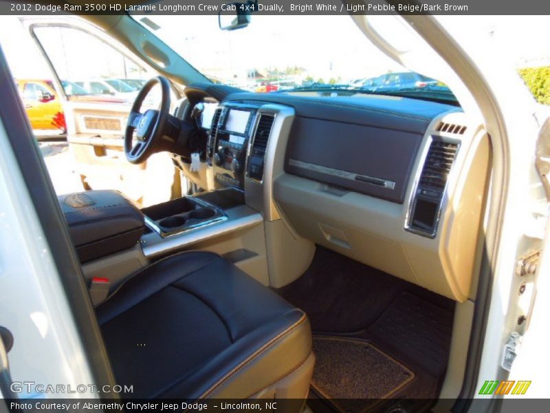 Bright White / Light Pebble Beige/Bark Brown 2012 Dodge Ram 3500 HD Laramie Longhorn Crew Cab 4x4 Dually