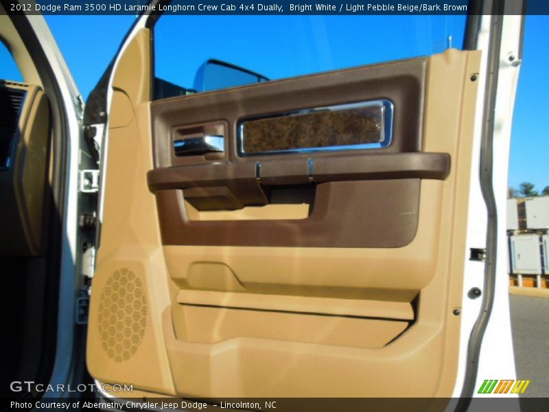 Bright White / Light Pebble Beige/Bark Brown 2012 Dodge Ram 3500 HD Laramie Longhorn Crew Cab 4x4 Dually