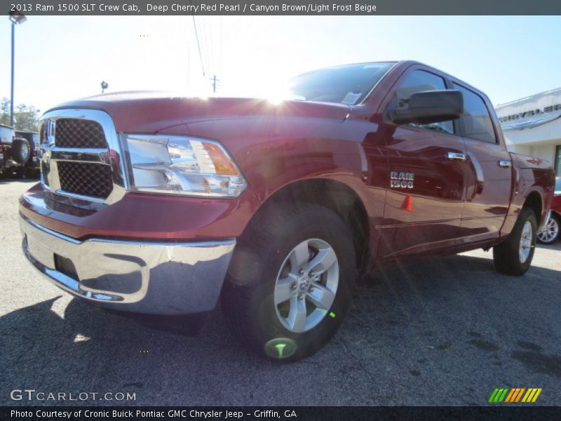 Deep Cherry Red Pearl / Canyon Brown/Light Frost Beige 2013 Ram 1500 SLT Crew Cab