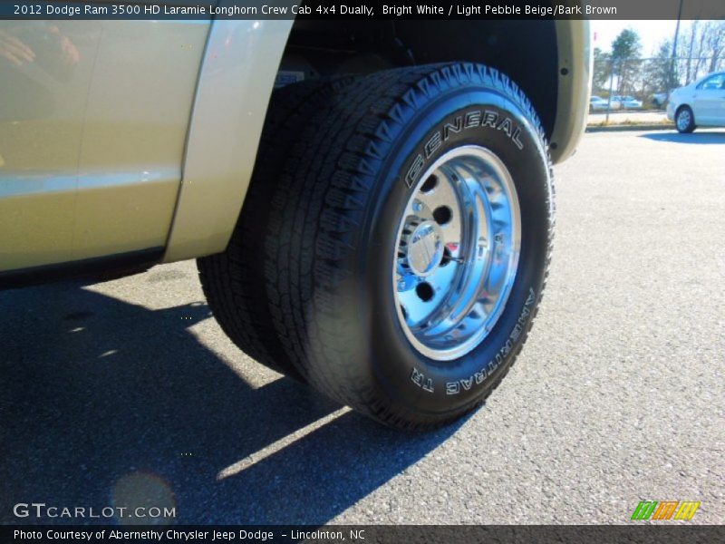 Bright White / Light Pebble Beige/Bark Brown 2012 Dodge Ram 3500 HD Laramie Longhorn Crew Cab 4x4 Dually
