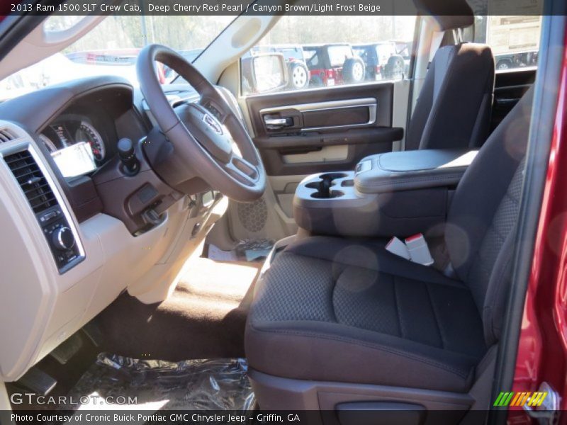 Deep Cherry Red Pearl / Canyon Brown/Light Frost Beige 2013 Ram 1500 SLT Crew Cab