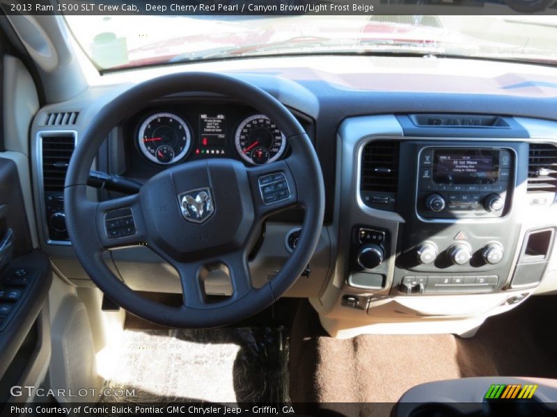 Deep Cherry Red Pearl / Canyon Brown/Light Frost Beige 2013 Ram 1500 SLT Crew Cab