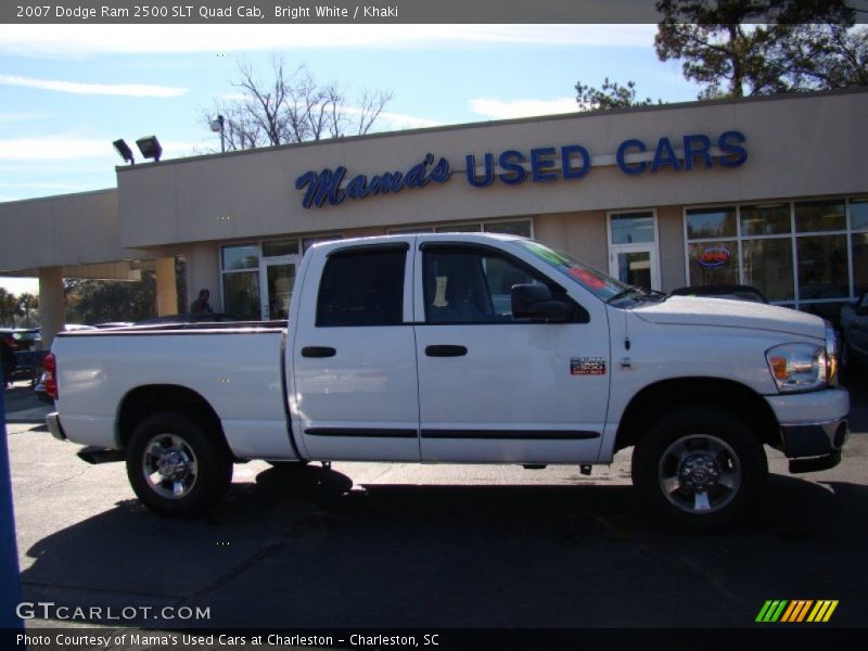 Bright White / Khaki 2007 Dodge Ram 2500 SLT Quad Cab