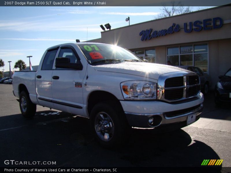 Bright White / Khaki 2007 Dodge Ram 2500 SLT Quad Cab