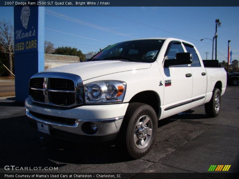 Bright White / Khaki 2007 Dodge Ram 2500 SLT Quad Cab