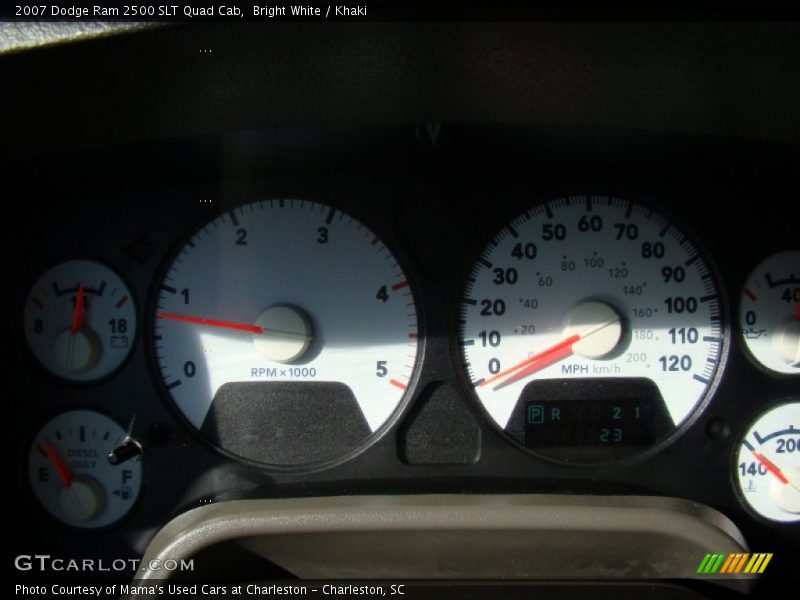 Bright White / Khaki 2007 Dodge Ram 2500 SLT Quad Cab