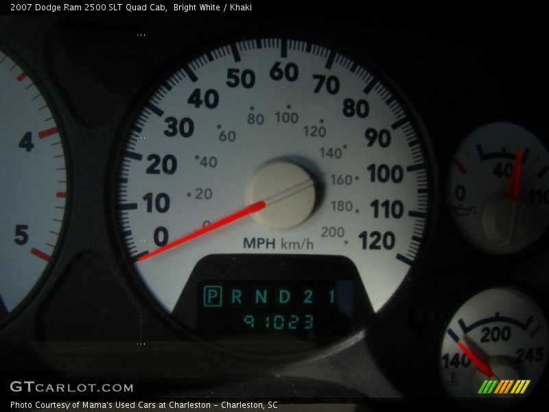 Bright White / Khaki 2007 Dodge Ram 2500 SLT Quad Cab