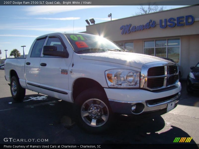 Bright White / Khaki 2007 Dodge Ram 2500 SLT Quad Cab