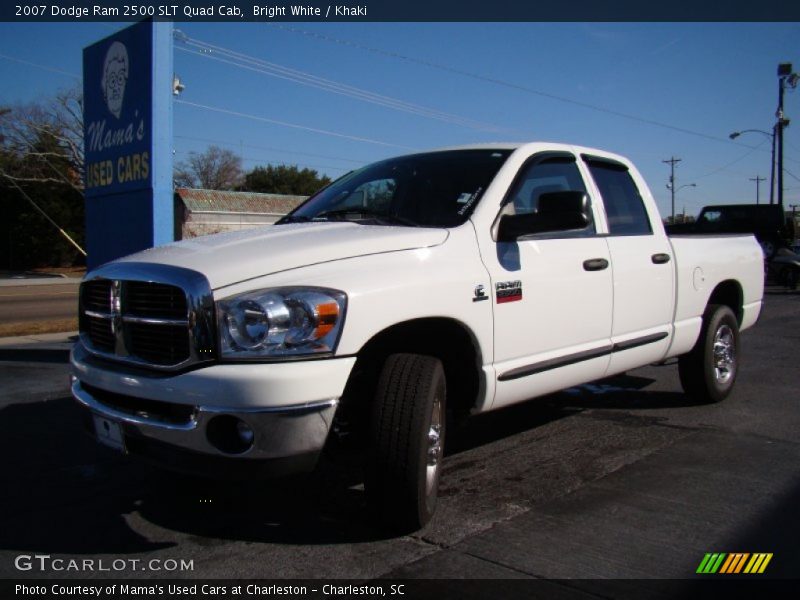 Bright White / Khaki 2007 Dodge Ram 2500 SLT Quad Cab