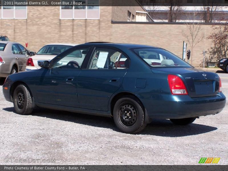 Ocean Blue / Beige 2001 Hyundai Elantra GLS