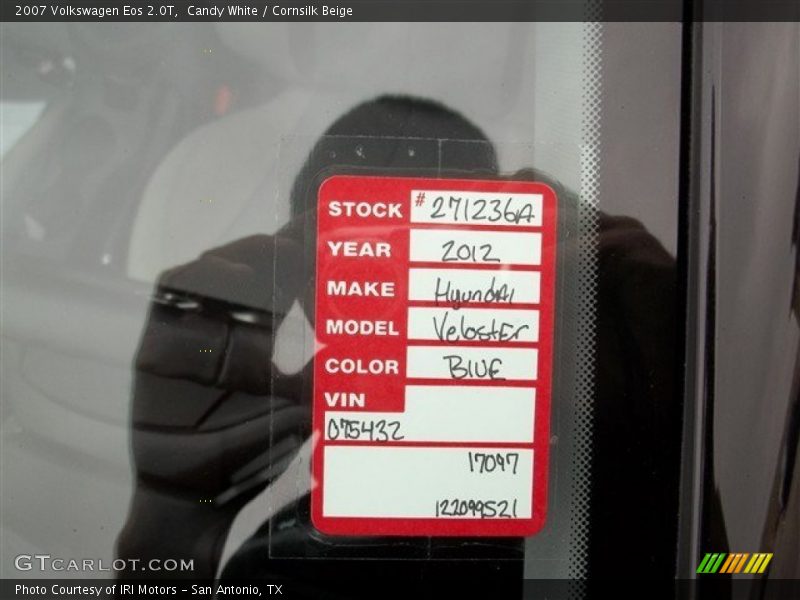 Candy White / Cornsilk Beige 2007 Volkswagen Eos 2.0T