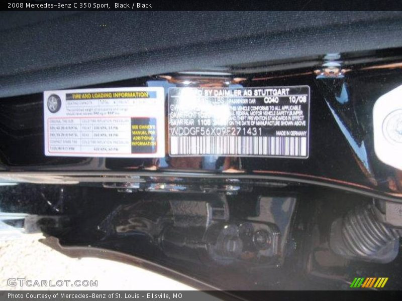Black / Black 2008 Mercedes-Benz C 350 Sport