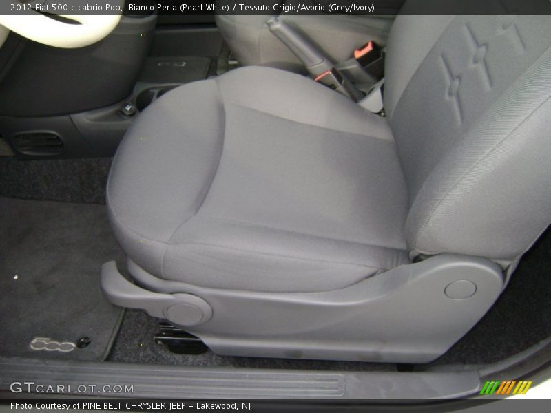 Bianco Perla (Pearl White) / Tessuto Grigio/Avorio (Grey/Ivory) 2012 Fiat 500 c cabrio Pop