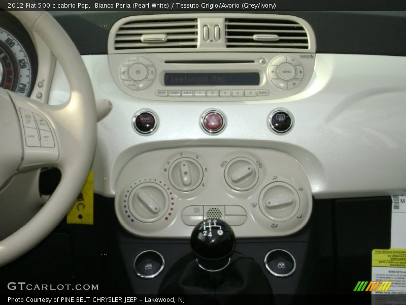 Bianco Perla (Pearl White) / Tessuto Grigio/Avorio (Grey/Ivory) 2012 Fiat 500 c cabrio Pop