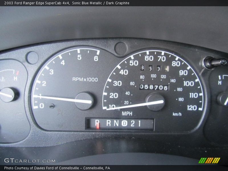 Sonic Blue Metallic / Dark Graphite 2003 Ford Ranger Edge SuperCab 4x4