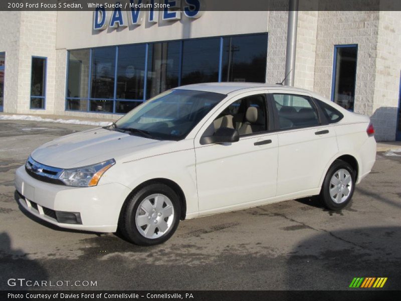 White Suede / Medium Stone 2009 Ford Focus S Sedan