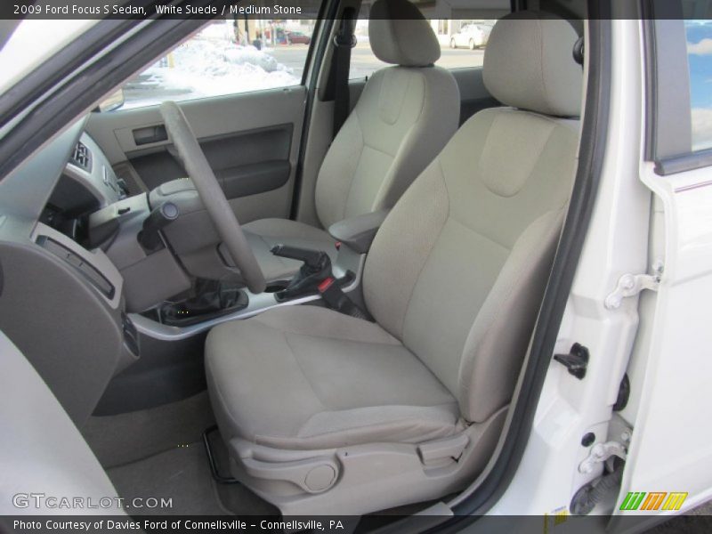 White Suede / Medium Stone 2009 Ford Focus S Sedan