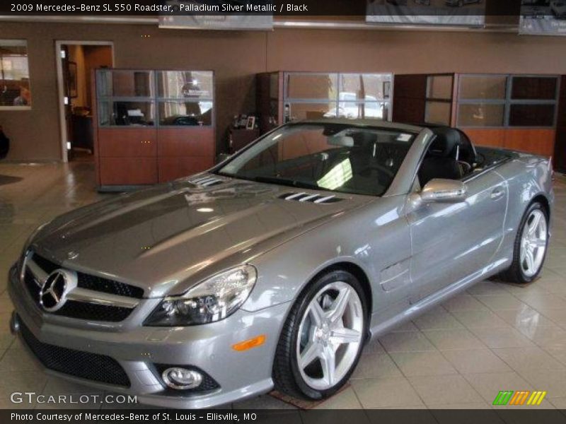 Palladium Silver Metallic / Black 2009 Mercedes-Benz SL 550 Roadster