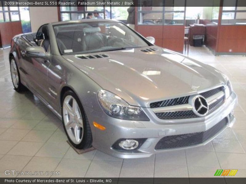 Palladium Silver Metallic / Black 2009 Mercedes-Benz SL 550 Roadster