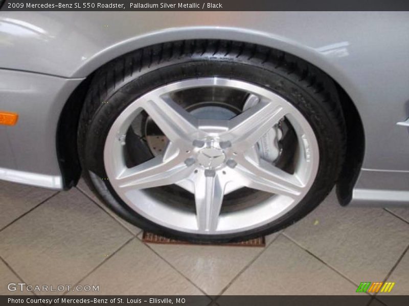 Palladium Silver Metallic / Black 2009 Mercedes-Benz SL 550 Roadster