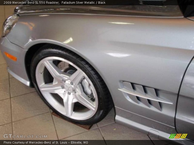 Palladium Silver Metallic / Black 2009 Mercedes-Benz SL 550 Roadster