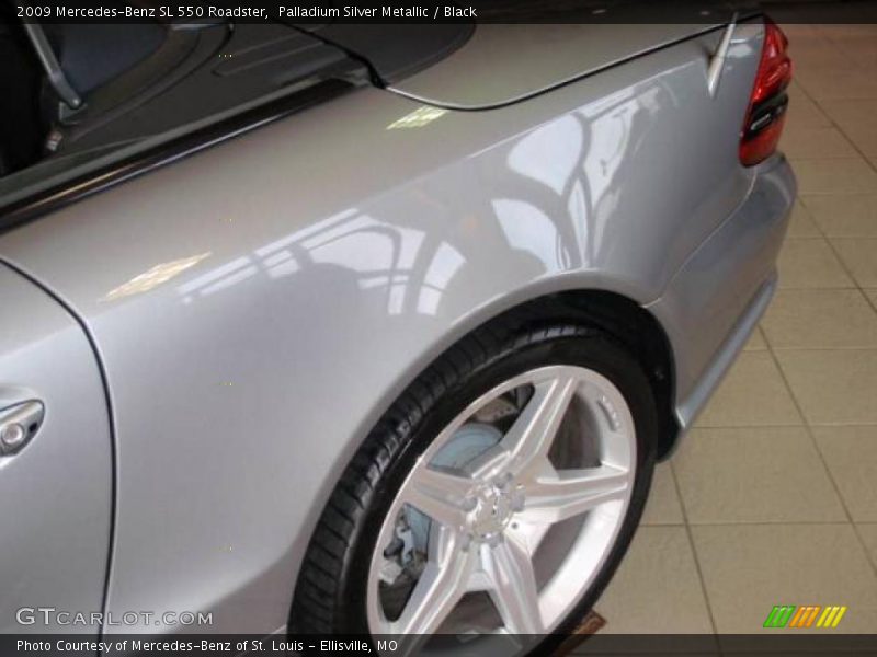 Palladium Silver Metallic / Black 2009 Mercedes-Benz SL 550 Roadster