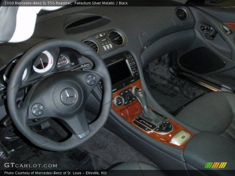 Palladium Silver Metallic / Black 2009 Mercedes-Benz SL 550 Roadster