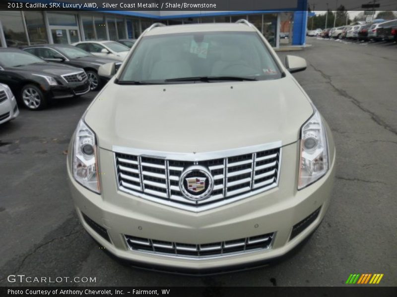 Silver Coast Metallic / Shale/Brownstone 2013 Cadillac SRX Luxury AWD
