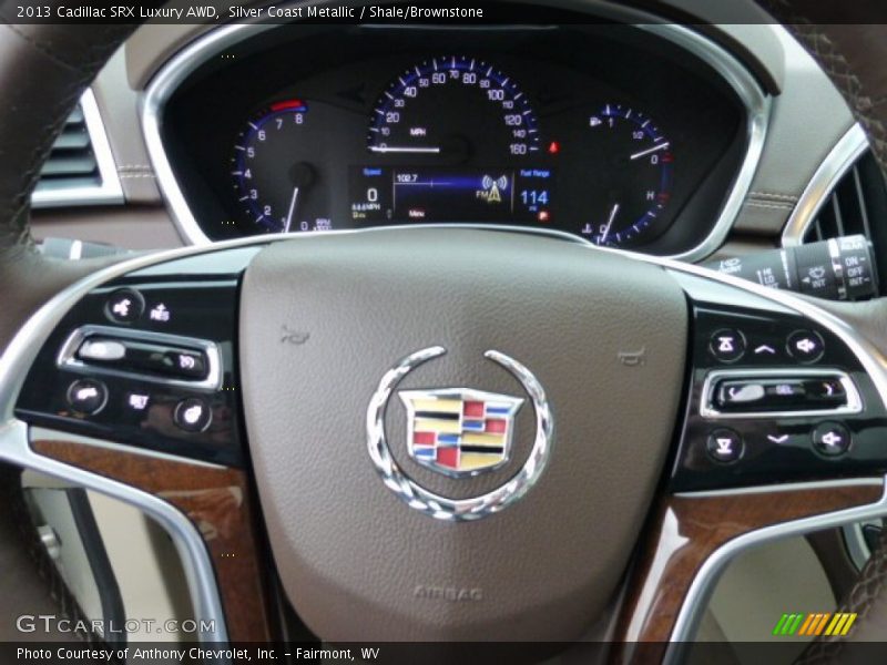 Silver Coast Metallic / Shale/Brownstone 2013 Cadillac SRX Luxury AWD
