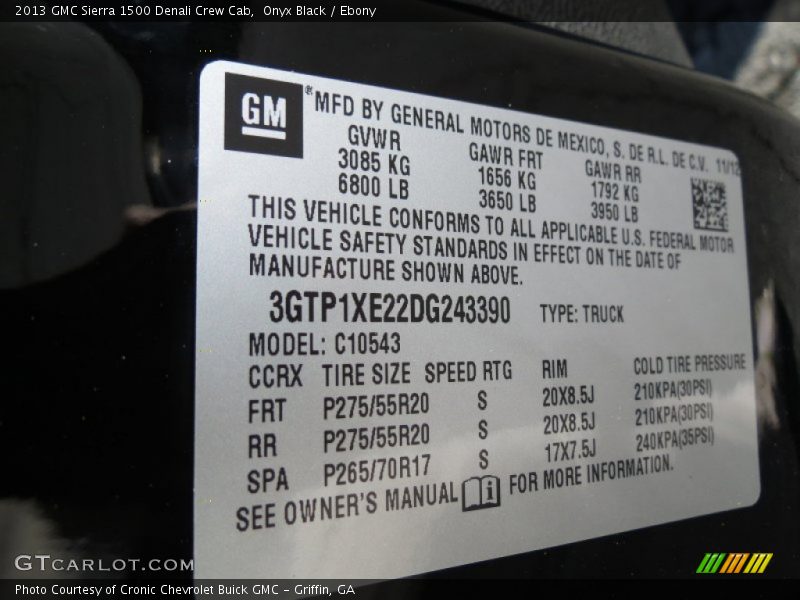 Onyx Black / Ebony 2013 GMC Sierra 1500 Denali Crew Cab