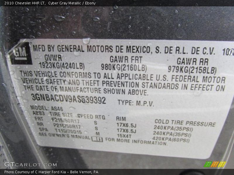 Cyber Gray Metallic / Ebony 2010 Chevrolet HHR LT