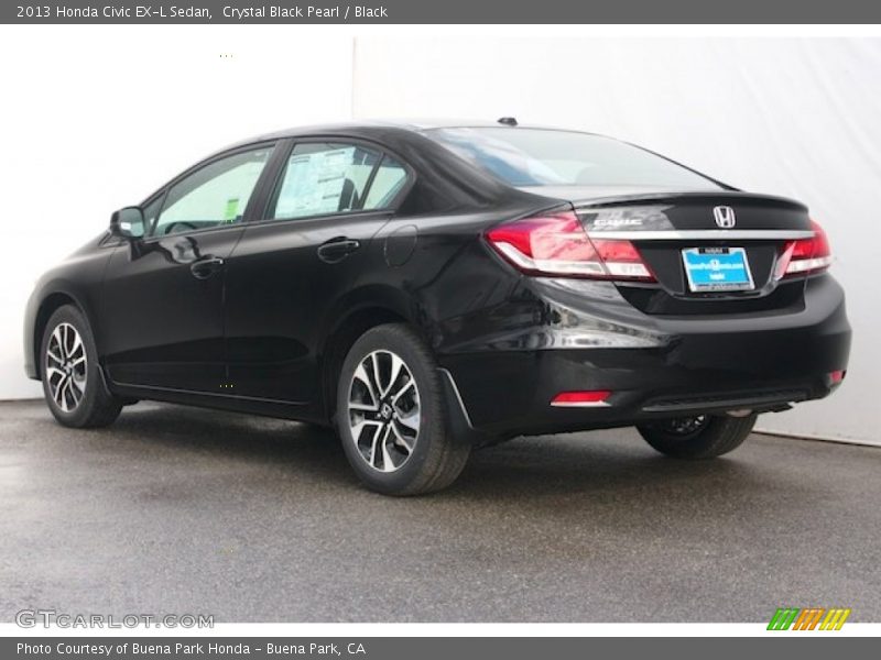 Crystal Black Pearl / Black 2013 Honda Civic EX-L Sedan