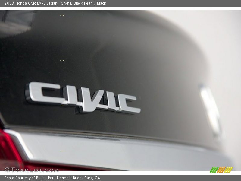 Crystal Black Pearl / Black 2013 Honda Civic EX-L Sedan