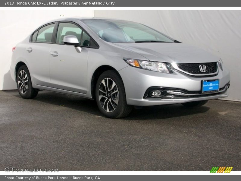 Alabaster Silver Metallic / Gray 2013 Honda Civic EX-L Sedan