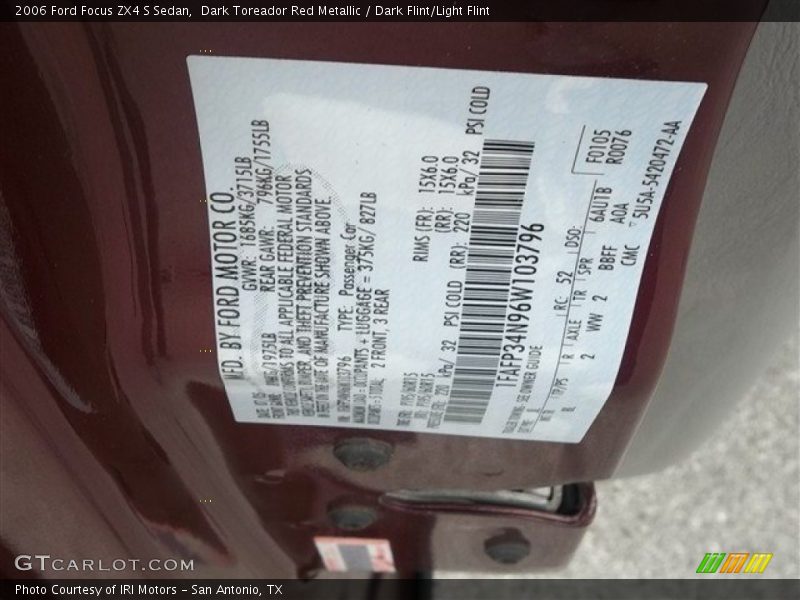 Dark Toreador Red Metallic / Dark Flint/Light Flint 2006 Ford Focus ZX4 S Sedan