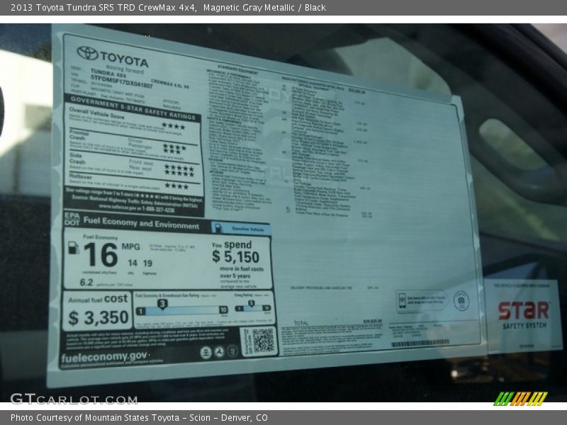 Magnetic Gray Metallic / Black 2013 Toyota Tundra SR5 TRD CrewMax 4x4