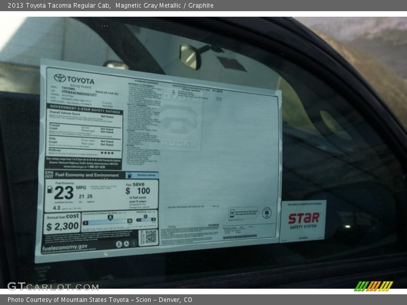 Magnetic Gray Metallic / Graphite 2013 Toyota Tacoma Regular Cab