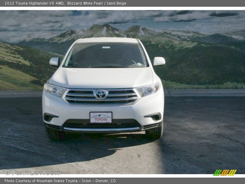 Blizzard White Pearl / Sand Beige 2013 Toyota Highlander V6 4WD