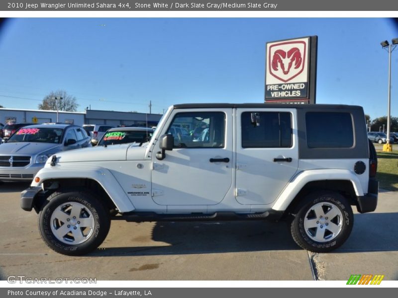 Stone White / Dark Slate Gray/Medium Slate Gray 2010 Jeep Wrangler Unlimited Sahara 4x4