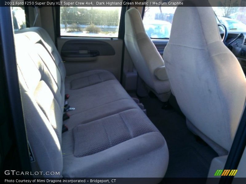 Dark Highland Green Metallic / Medium Graphite 2001 Ford F250 Super Duty XLT Super Crew 4x4