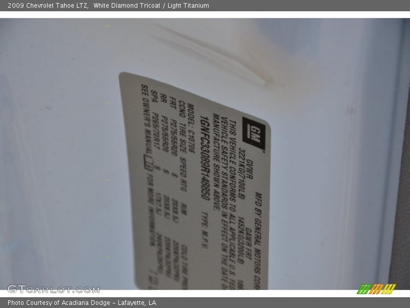 White Diamond Tricoat / Light Titanium 2009 Chevrolet Tahoe LTZ