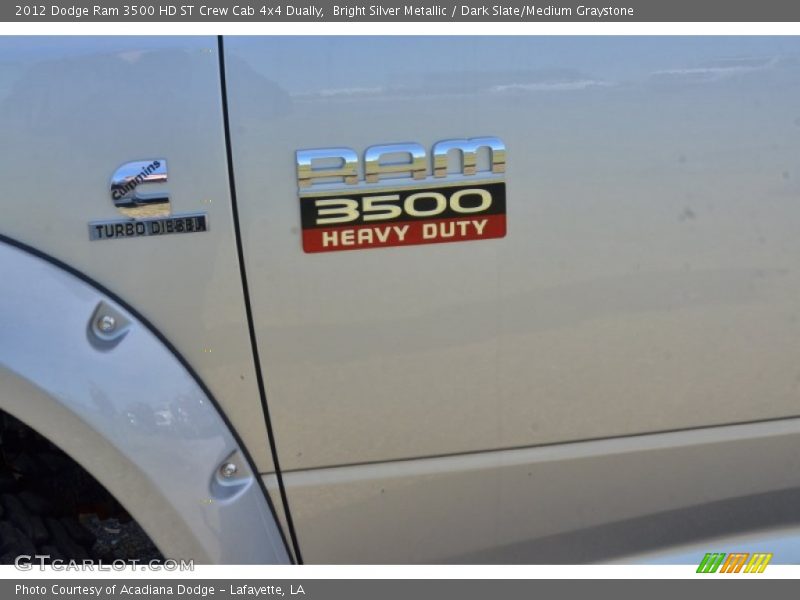 Bright Silver Metallic / Dark Slate/Medium Graystone 2012 Dodge Ram 3500 HD ST Crew Cab 4x4 Dually