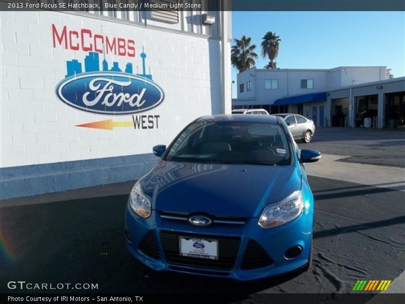 Blue Candy / Medium Light Stone 2013 Ford Focus SE Hatchback
