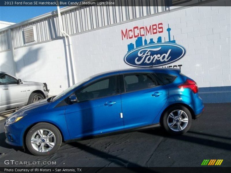 Blue Candy / Medium Light Stone 2013 Ford Focus SE Hatchback