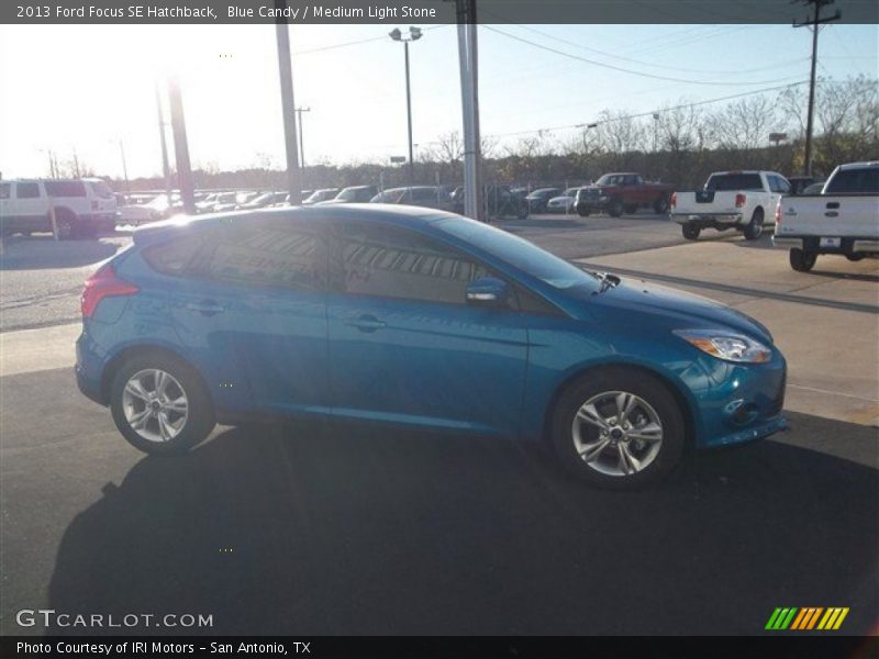 Blue Candy / Medium Light Stone 2013 Ford Focus SE Hatchback