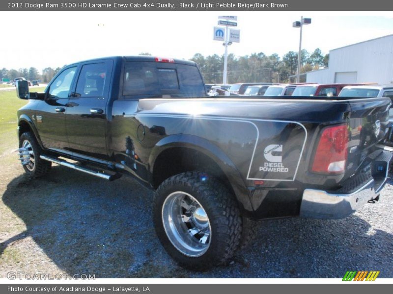 Black / Light Pebble Beige/Bark Brown 2012 Dodge Ram 3500 HD Laramie Crew Cab 4x4 Dually