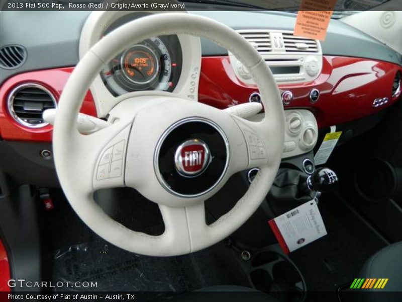 Rosso (Red) / Grigio/Avorio (Gray/Ivory) 2013 Fiat 500 Pop